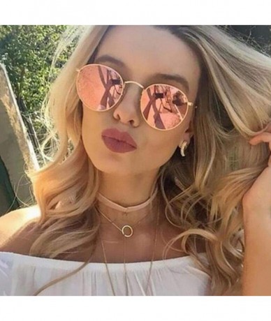 Aviator 2019 Sunglasses Women/Men Brand Designer Glasses Lady Round Luxury Black Grey - Silver Pink - CS18Y3OQY0C $19.34