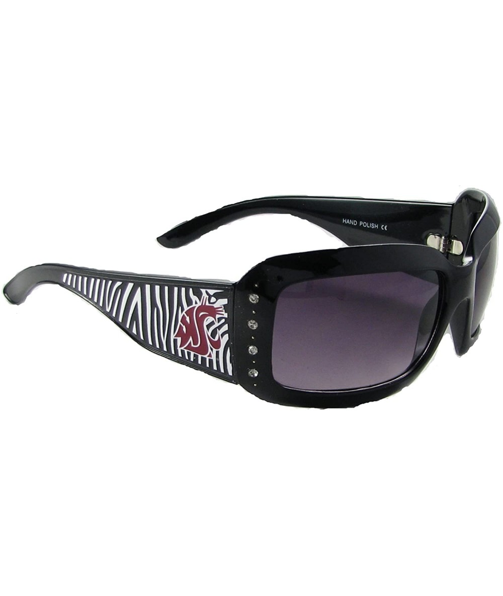 Sport Washington State Cougars WSU Black Zebra Print Crystals Sunglasses S4ZB - CZ11CTDCSDZ $26.30