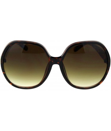 Oversized Womens Oversize Mod Large Round Butterfly Plastic Fashion Sunglasses - Tortoise Brown - CZ18S98XNS8 $17.84