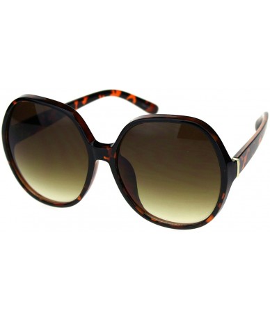 Oversized Womens Oversize Mod Large Round Butterfly Plastic Fashion Sunglasses - Tortoise Brown - CZ18S98XNS8 $17.84