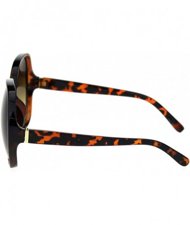 Oversized Womens Oversize Mod Large Round Butterfly Plastic Fashion Sunglasses - Tortoise Brown - CZ18S98XNS8 $17.84