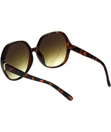 Oversized Womens Oversize Mod Large Round Butterfly Plastic Fashion Sunglasses - Tortoise Brown - CZ18S98XNS8 $17.84