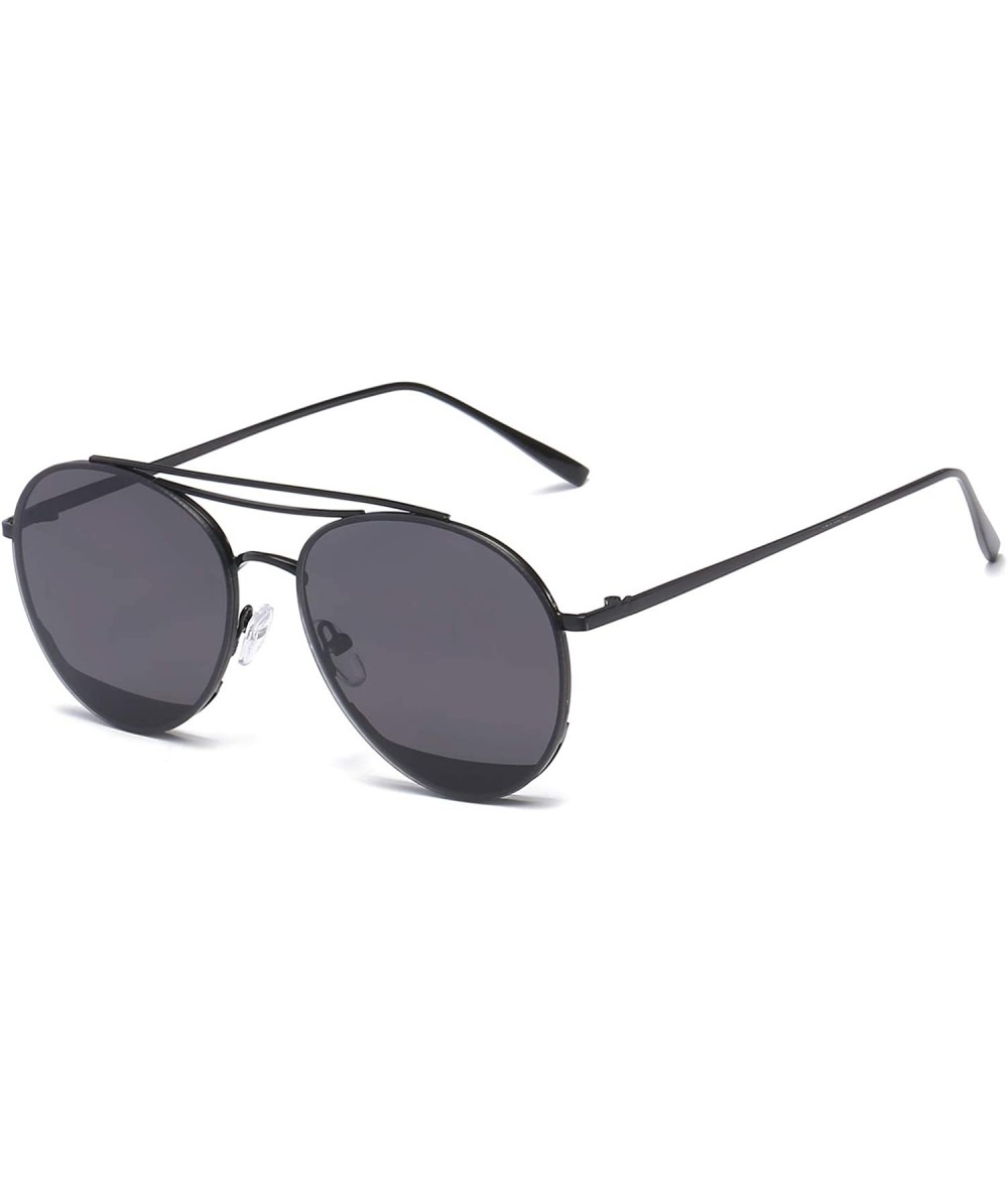 Sport Colorful Tinted Lens Metal Frame Aviator Sunglasses Light Color Lens Glasses - C2 Black Frame/Black Lens - C218Q35H3AG ...