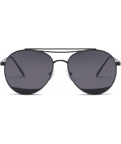 Sport Colorful Tinted Lens Metal Frame Aviator Sunglasses Light Color Lens Glasses - C2 Black Frame/Black Lens - C218Q35H3AG ...