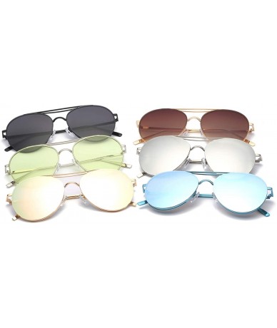 Sport Colorful Tinted Lens Metal Frame Aviator Sunglasses Light Color Lens Glasses - C2 Black Frame/Black Lens - C218Q35H3AG ...