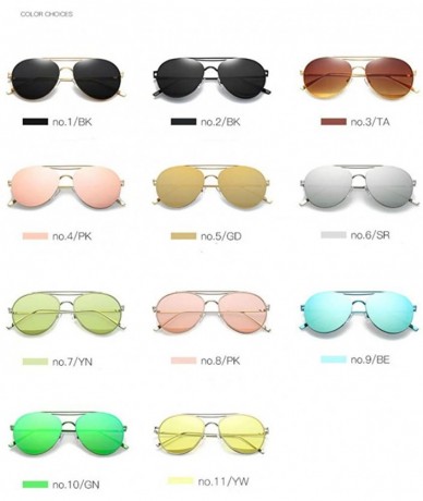 Sport Colorful Tinted Lens Metal Frame Aviator Sunglasses Light Color Lens Glasses - C2 Black Frame/Black Lens - C218Q35H3AG ...