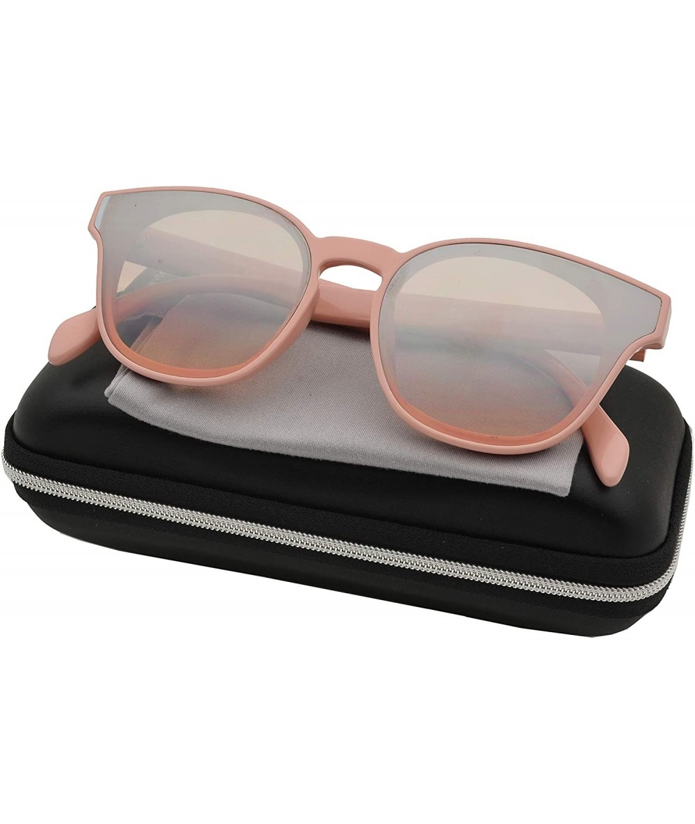 Wayfarer Classic Horn Rimmed Flat Lens Keyhole Sunglasses for Women - Pink + Pink Gradient - CQ18I62DMSQ $23.62