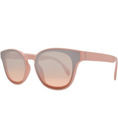 Wayfarer Classic Horn Rimmed Flat Lens Keyhole Sunglasses for Women - Pink + Pink Gradient - CQ18I62DMSQ $23.62