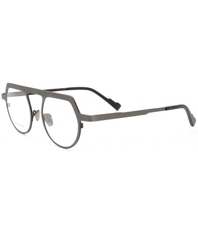 Aviator Men's Women's Pure Titanium Retro Classic Round Aviator Style Eyeglass Frames - Grey - CH18A6GNWK3 $60.38