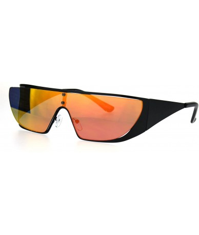 Shield Shield Gothic Robotic Funky Disco Metal Rim Color Mirror Sunglasses - Orange - C9185KLTHLS $18.95