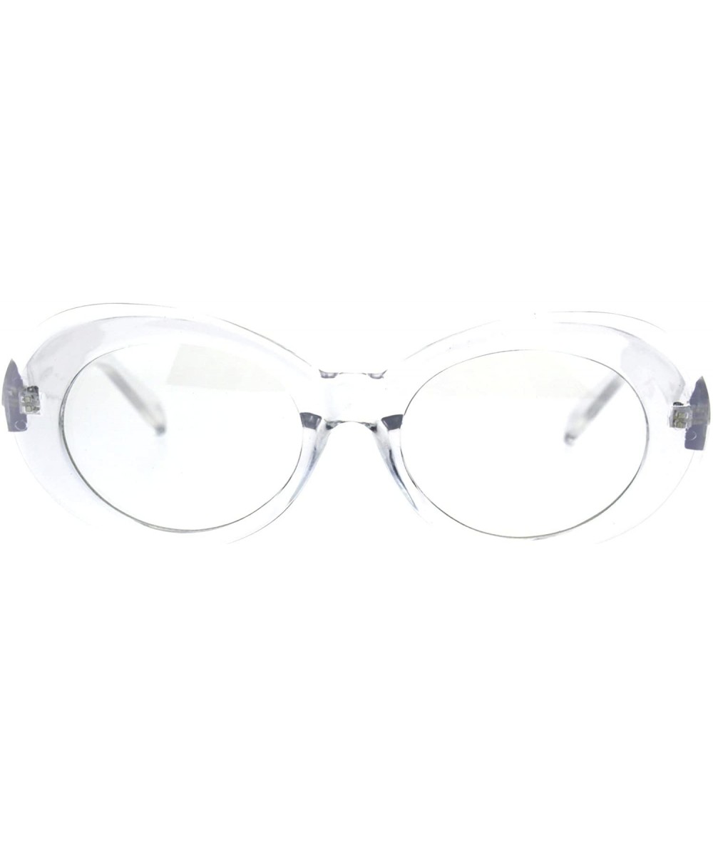 Oval Womens Oval Round Plastic Retro Vintage 20s Mod Eye Glasses - Clear - CS1860AZISQ $19.40