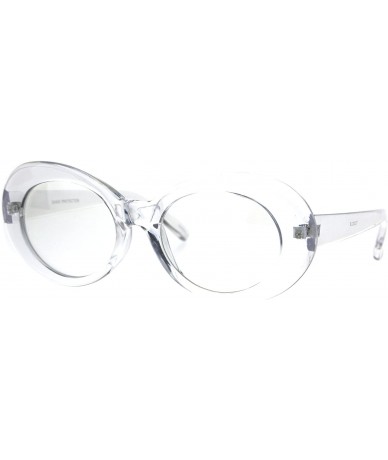 Oval Womens Oval Round Plastic Retro Vintage 20s Mod Eye Glasses - Clear - CS1860AZISQ $19.40