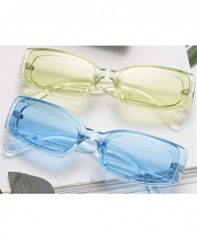 Round Cat Eye Sunglasses Women Fashion Rectangle Sun Glasses Vintage Candy Color Eyewear Shades - Green - CH19859SIE0 $32.44