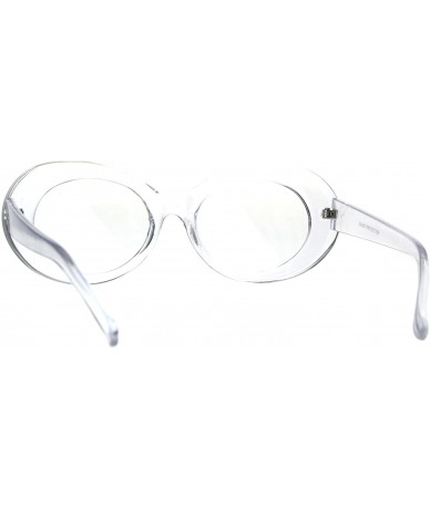 Oval Womens Oval Round Plastic Retro Vintage 20s Mod Eye Glasses - Clear - CS1860AZISQ $19.40