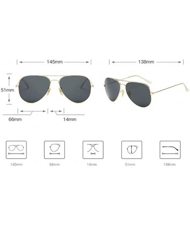 Aviator Glass Lens Toad Lens Sunglasses Driver's Sunglasses Classic Pilot's Glasses Retro Metal Lens - B - CY18QO3W4ET $62.15