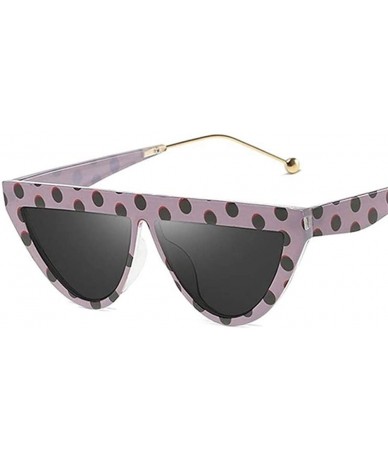 Oversized Oversize Square Frame Flat Top Sunglasses Women Retro Cat Eye Sun Glasses Femalel - Dot Gray - CO1999CM4W6 $21.97