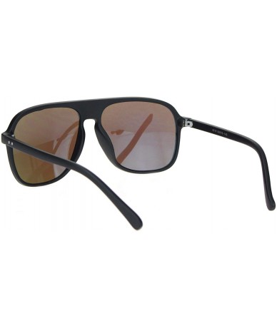 Sport Mens Racer Plastic Flat Top Mobster Pilots Style Sunglasses - Black Blue Mirror - CC18MD6O73N $18.49