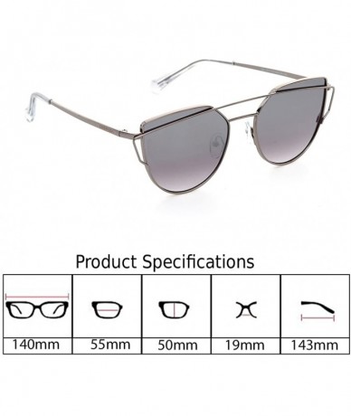 Cat Eye Made In ITALY Cat Eye Plastic Lens Street Fashion Metal Frame Women Sunglasses DS1517 - Silver - CB189NN8IW5 $18.46