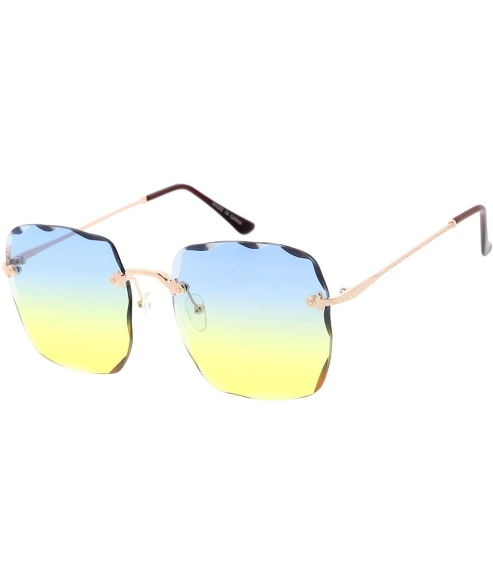 Square Candy Lens 80s Fashion Square Frame Aviator Sunglasses - Yellow - CW18UU22WLG $19.97