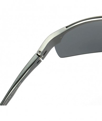 Semi-rimless Polarized Sunglasses Sunglasses for Men Polarized Sunglasses for Men - E - CP198O45UMD $31.19