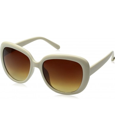 Oversized Oversized Women's Polarized Oval Sunglasses - Cream- Gradientbrown - CY12MZGTIHP $18.67