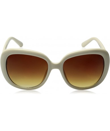 Oversized Oversized Women's Polarized Oval Sunglasses - Cream- Gradientbrown - CY12MZGTIHP $18.67