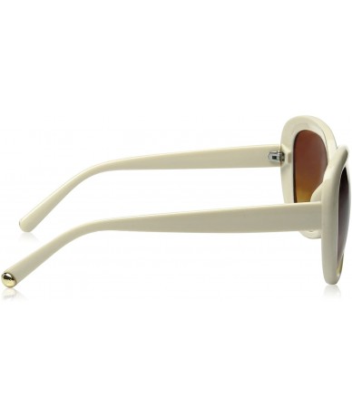 Oversized Oversized Women's Polarized Oval Sunglasses - Cream- Gradientbrown - CY12MZGTIHP $18.67