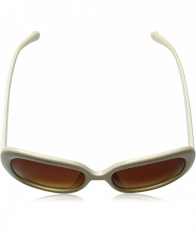 Oversized Oversized Women's Polarized Oval Sunglasses - Cream- Gradientbrown - CY12MZGTIHP $18.67