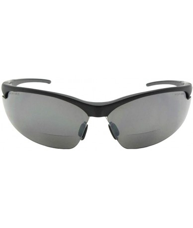 Wrap Sport Semi Rimless Bifocal Reader Sunglasses B55 - Flat Black-non Polarized Gray Lens - CJ18C4H5R5H $31.86