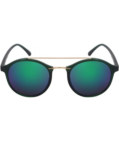 Round Retro Inspired Plastic Round Sunglasses for Men Women 53104-REV - CN18INO2DG6 $18.93