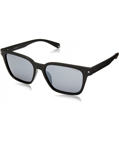 Rectangular Pld6044/F/S Rectangular Sunglasses - Black - CZ18CK2GGKC $77.68