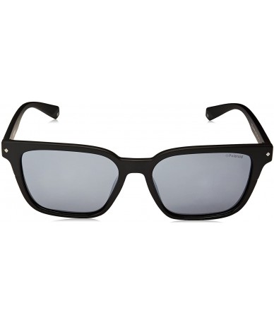 Rectangular Pld6044/F/S Rectangular Sunglasses - Black - CZ18CK2GGKC $77.68