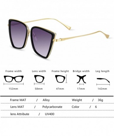 Goggle 2019 New Er Cateye Sunglasses Women Vintage Metal Glasses Mirror Retro Lunette De Soleil Femme UV400 - C1 - CN199CES7I...