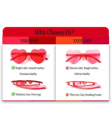 Oversized Heart Transparent Multicolor Party Favors Big Rimless Sunglasses for Women - Red + Yellow - CO18O4AD3L6 $23.54