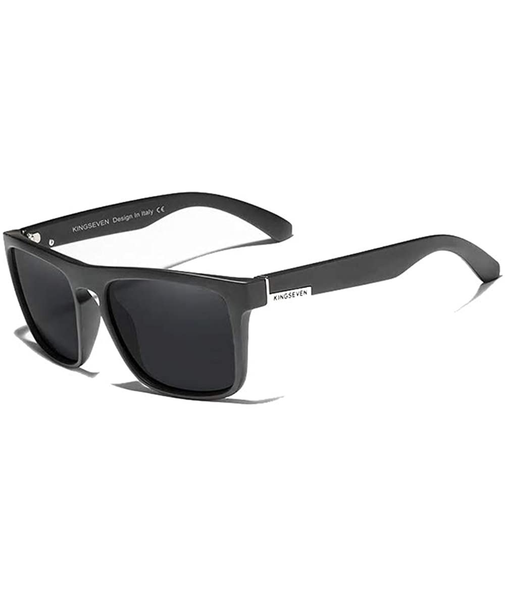 Goggle Genuine Tough Sports Sunglasses 100% Polarized and UV400 unisex - All Black - CU199R9UAO4 $44.28