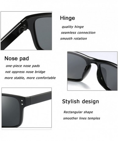 Wayfarer Polarized Sunglasses for Men Women Driving Fishing Unisex Vintage Rectangular Sun Glasses - C2180OYUD9N $25.85