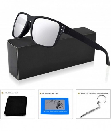 Wayfarer Polarized Sunglasses for Men Women Driving Fishing Unisex Vintage Rectangular Sun Glasses - C2180OYUD9N $25.85