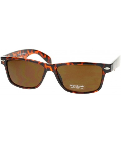 Rectangular Unisex Sunglasses Classic Short Rectangular Horn Rim Frame - Tortoise - C711UWFA12V $18.59