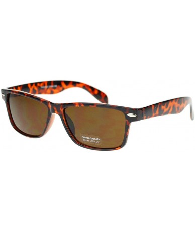 Rectangular Unisex Sunglasses Classic Short Rectangular Horn Rim Frame - Tortoise - C711UWFA12V $18.59