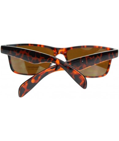 Rectangular Unisex Sunglasses Classic Short Rectangular Horn Rim Frame - Tortoise - C711UWFA12V $18.59