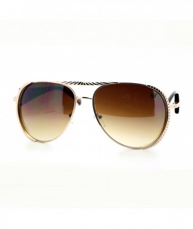 Aviator Womens Flat Top Aviator Sunglasses Luxury Designer Fashion Eyewear - Gold Tortoise - C111WVHZ9M1 $17.79