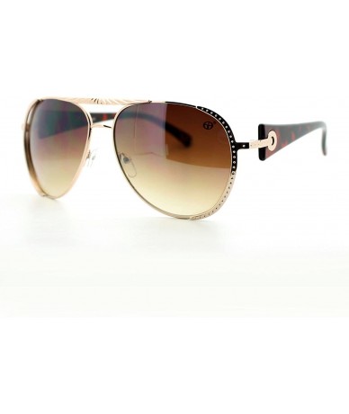 Aviator Womens Flat Top Aviator Sunglasses Luxury Designer Fashion Eyewear - Gold Tortoise - C111WVHZ9M1 $17.79