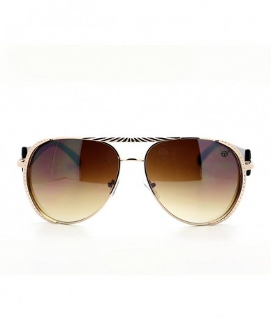 Aviator Womens Flat Top Aviator Sunglasses Luxury Designer Fashion Eyewear - Gold Tortoise - C111WVHZ9M1 $17.79