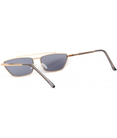 Rectangular Squared Flat Top Bridge Metal Rim Dad Sunglasses - Gold Solid Grey - C41959TLU85 $23.50