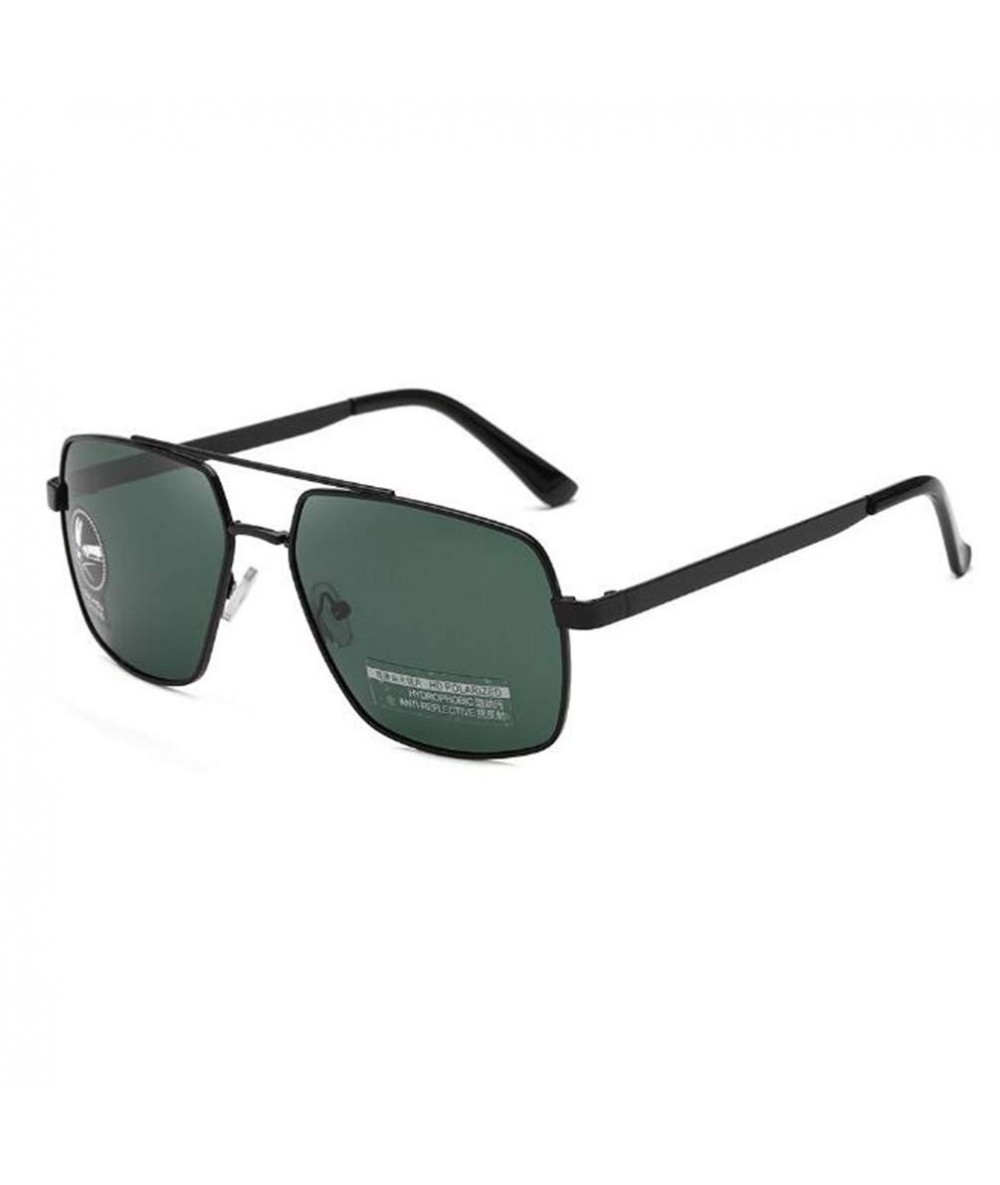 Round Polarized Sunglasses Photochromic Anti UV Glasses - Black Dark Green - C8190RT548N $16.20