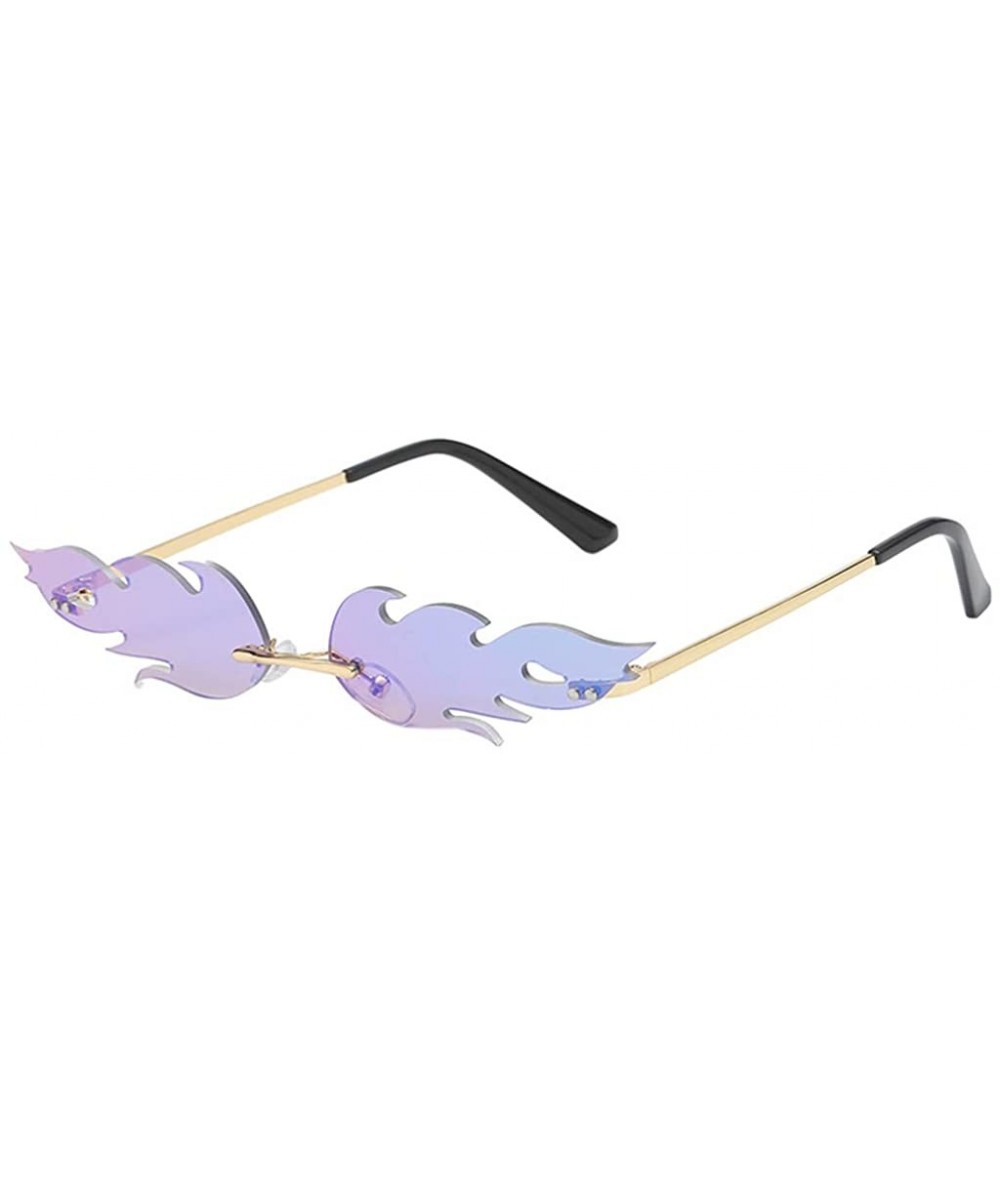 Wrap Fire Sunglasses Fashion Sunglasses Metal Sunglasses Vintage Style Sunglasses - F - C518TN80868 $18.47