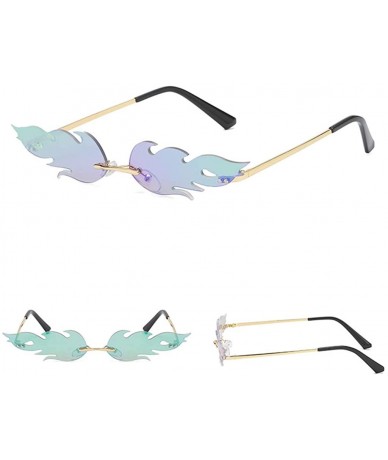 Wrap Fire Sunglasses Fashion Sunglasses Metal Sunglasses Vintage Style Sunglasses - F - C518TN80868 $18.47