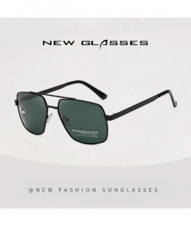 Round Polarized Sunglasses Photochromic Anti UV Glasses - Black Dark Green - C8190RT548N $16.20