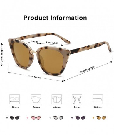 Round Cat Eye Designer Sunglasses Fashion UV400 Protection Glasses SJ2052 - C8 Brown Tortoise Frame/Gold Mirrored Lens - CG18...