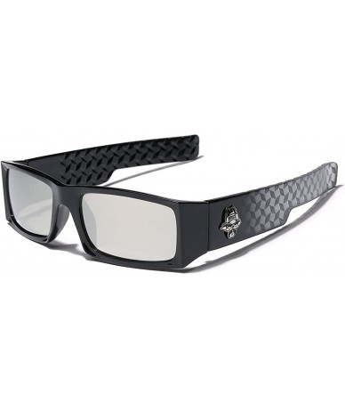 Rectangular Men Original Gangsta Shades Black Rectangle Frame Dark Mirrored Lens Hater Blockers Sunglasses - CD12NA1VVG6 $19.25